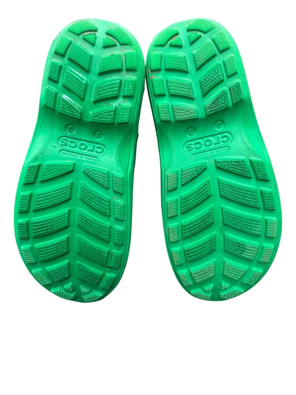 CROCS Kids Bright Green Handle Rain Boots Size J 3